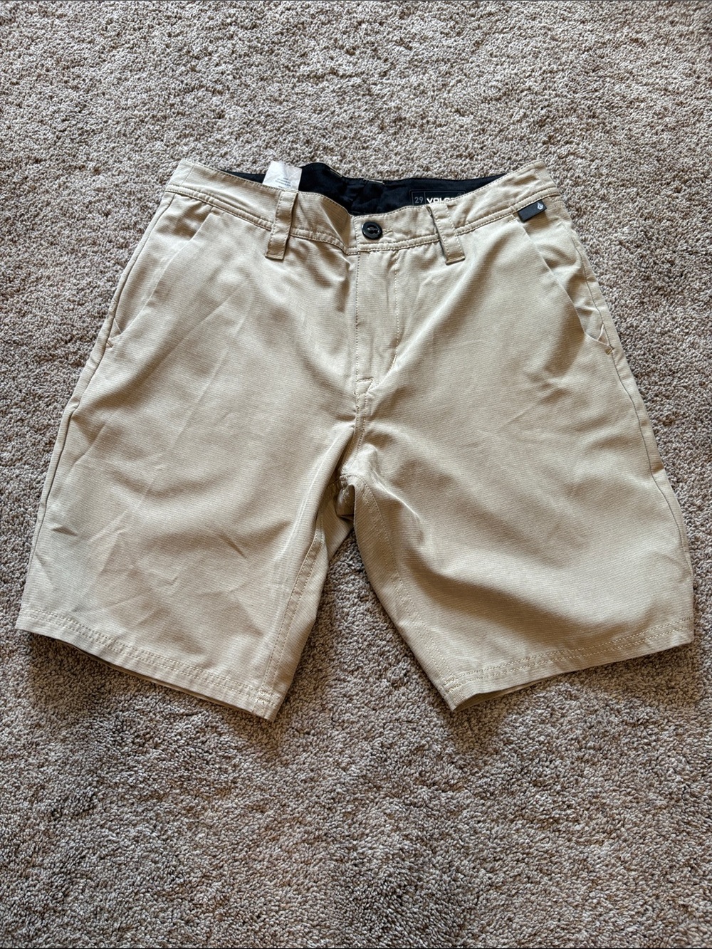Volcom Men’s Beige Flat Front Shorts